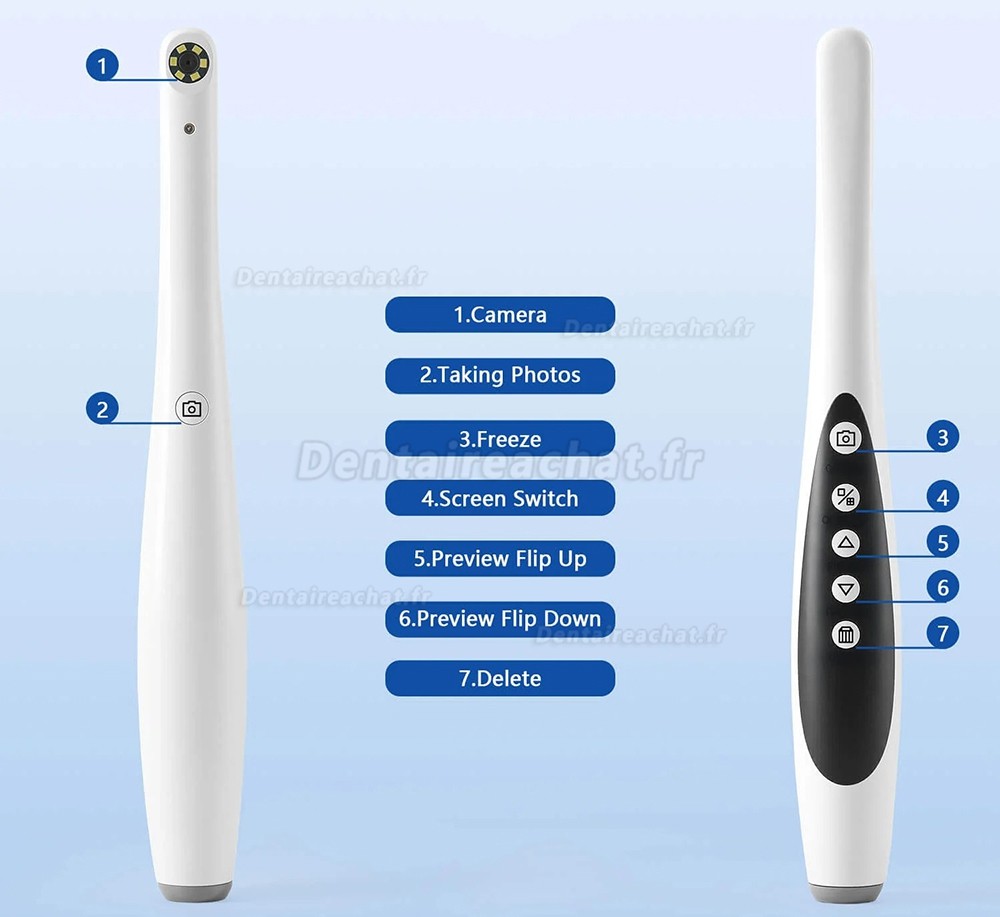 Caméra intra-orale numérique USB dentaire 2,0 MP, 6 LED